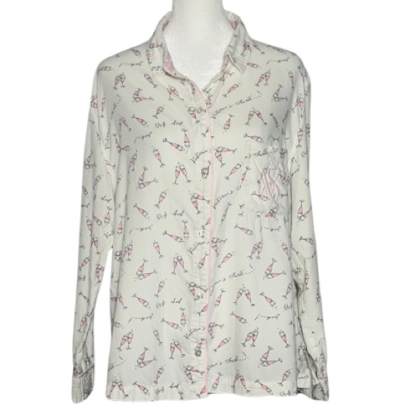 Victoria’s Secret Pink Champagne Print Pajama Set - Size M - Picture 2 of 7